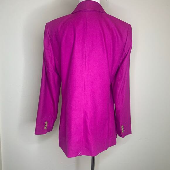Loft Pink Blazer Double Breasted Cotton Linen 12 Petite NWOT - Picture 4 of 10
